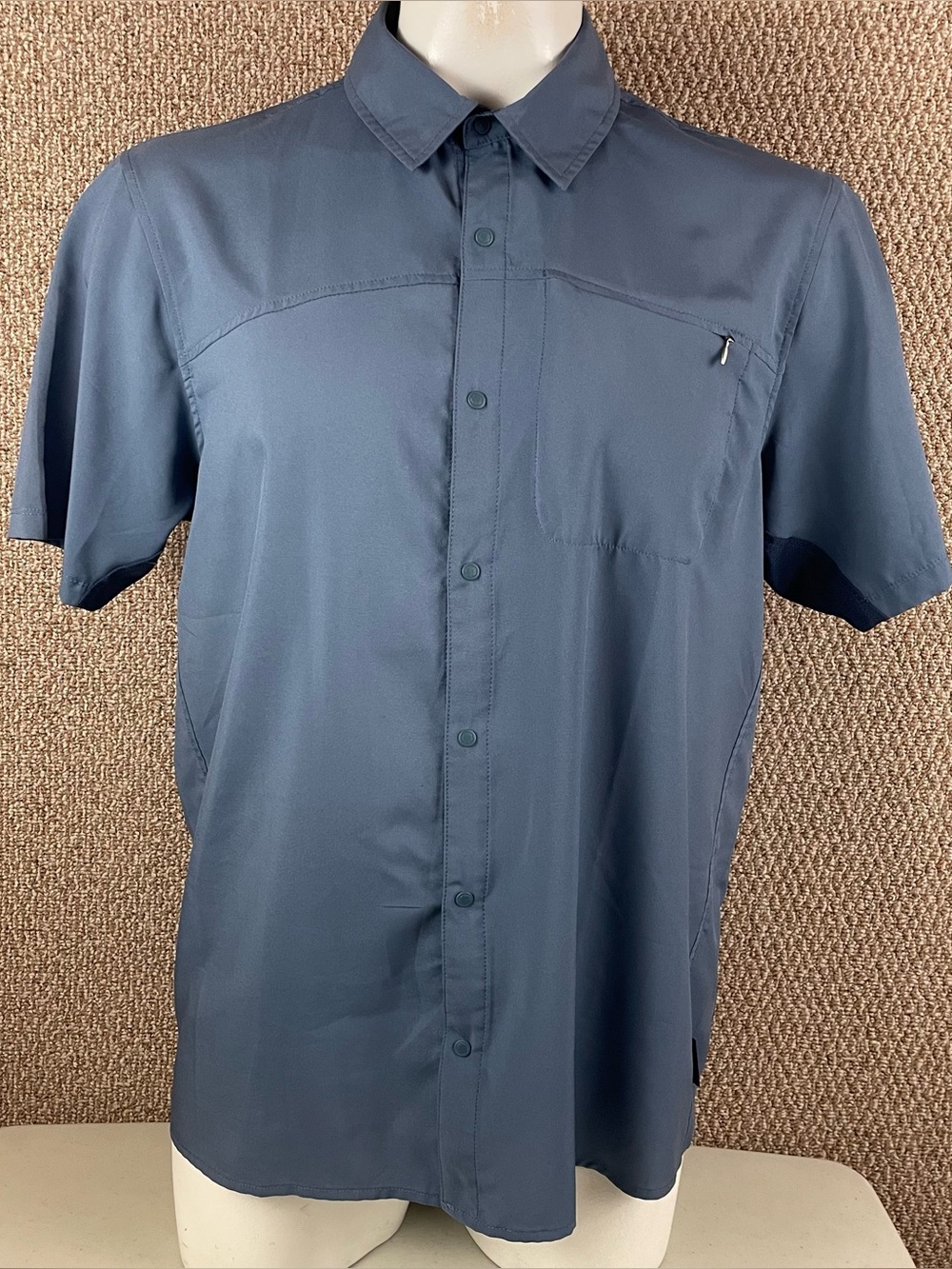 Club Ride Shirt Mens XL Blue Performance Snap Short Sleeve Cycling Biking 86